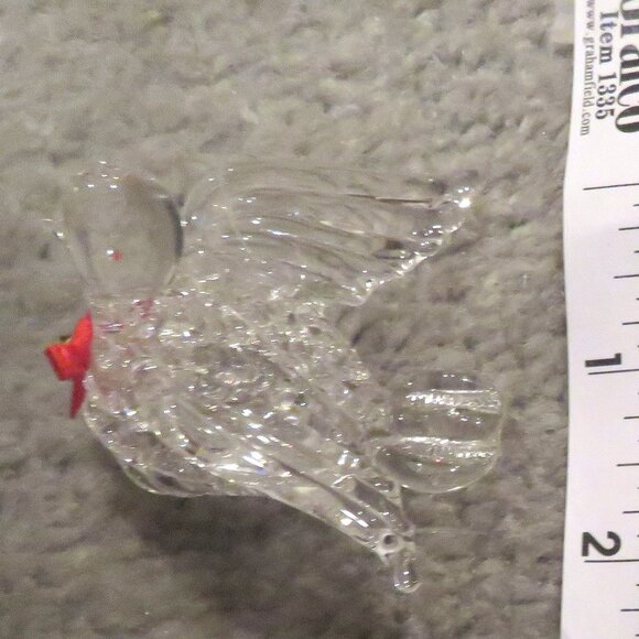 Vintage Clear Spun Glass Crystal Bird Hanging Christmas Holiday Ornament - Picture 5 of 11